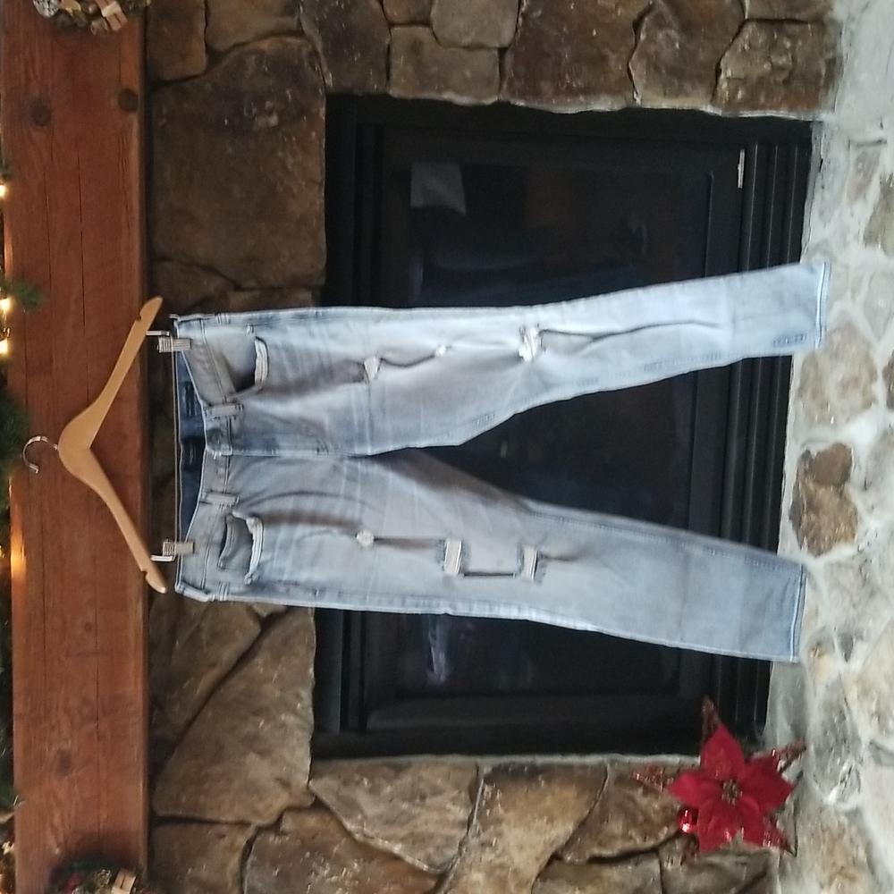 Pacsun Light Ripped Staked Skinny Jean's